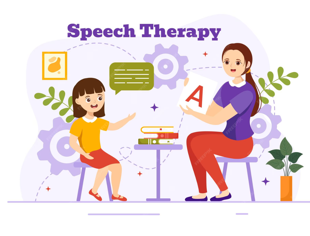 Speech therapy illustration from Ruqayya Rehabilitation Center